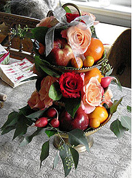 fruit and flower centerpiece