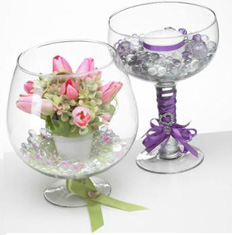 wine glass candle wedding favor